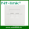 UK Standard white color 86 X 86mm 2 port rj45 faceplate